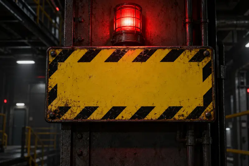 Hazard stripes in a dark facility