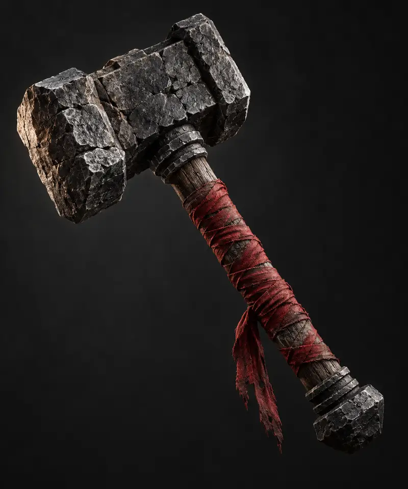 Stone hammer illustration